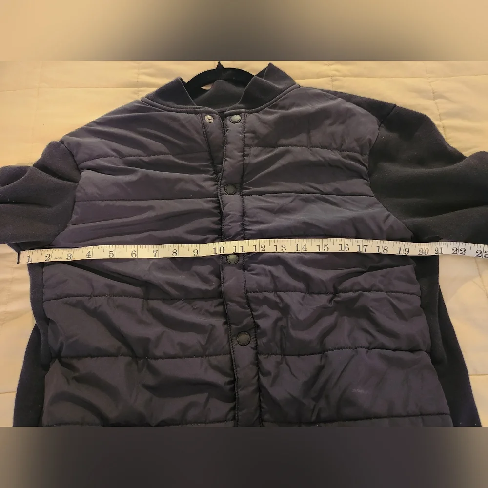 Banana Republic Men's Jacket, Black Woven Quilted Coat Sz Medium EUC Lightweight